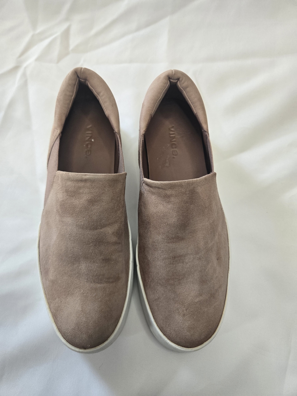 Vince Women's Slip-On Suede Sneakers in Taupe